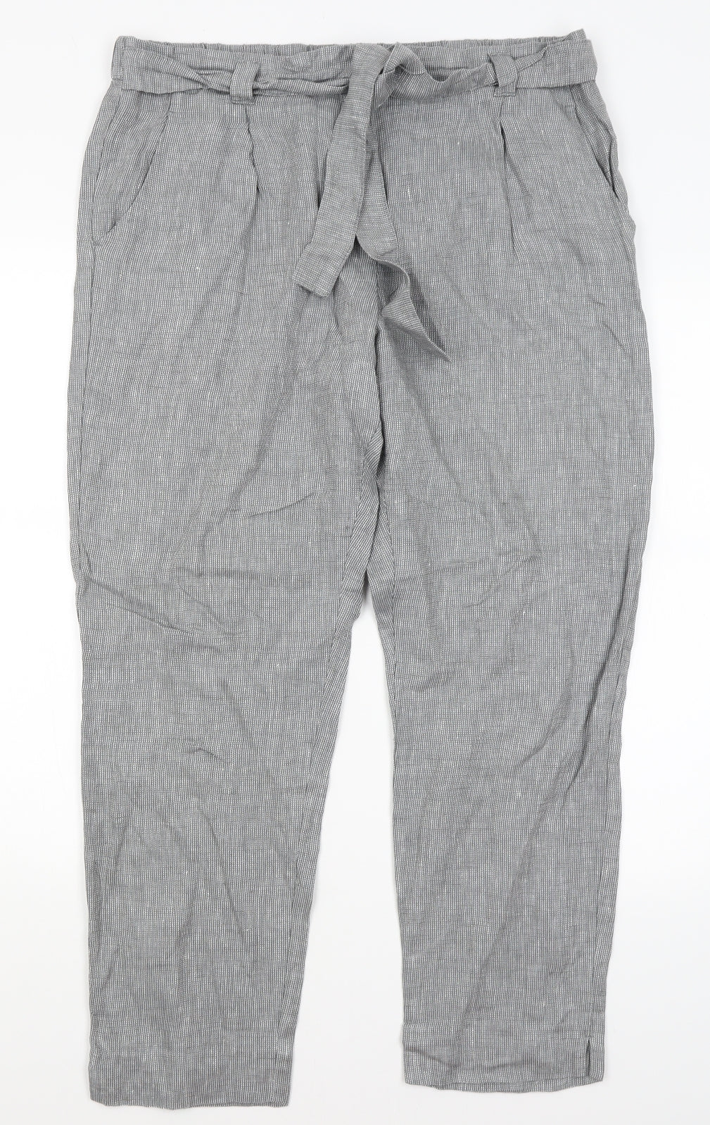 TU Womens Grey   Capri Trousers Size 16 L27 in