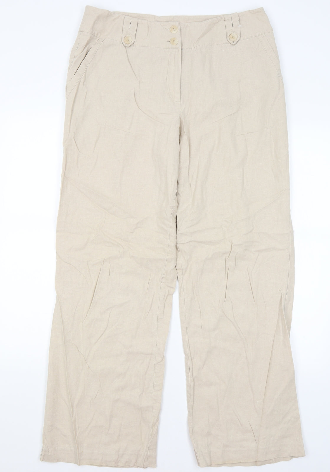 M&S Womens Beige   Trousers  Size 16 L30 in