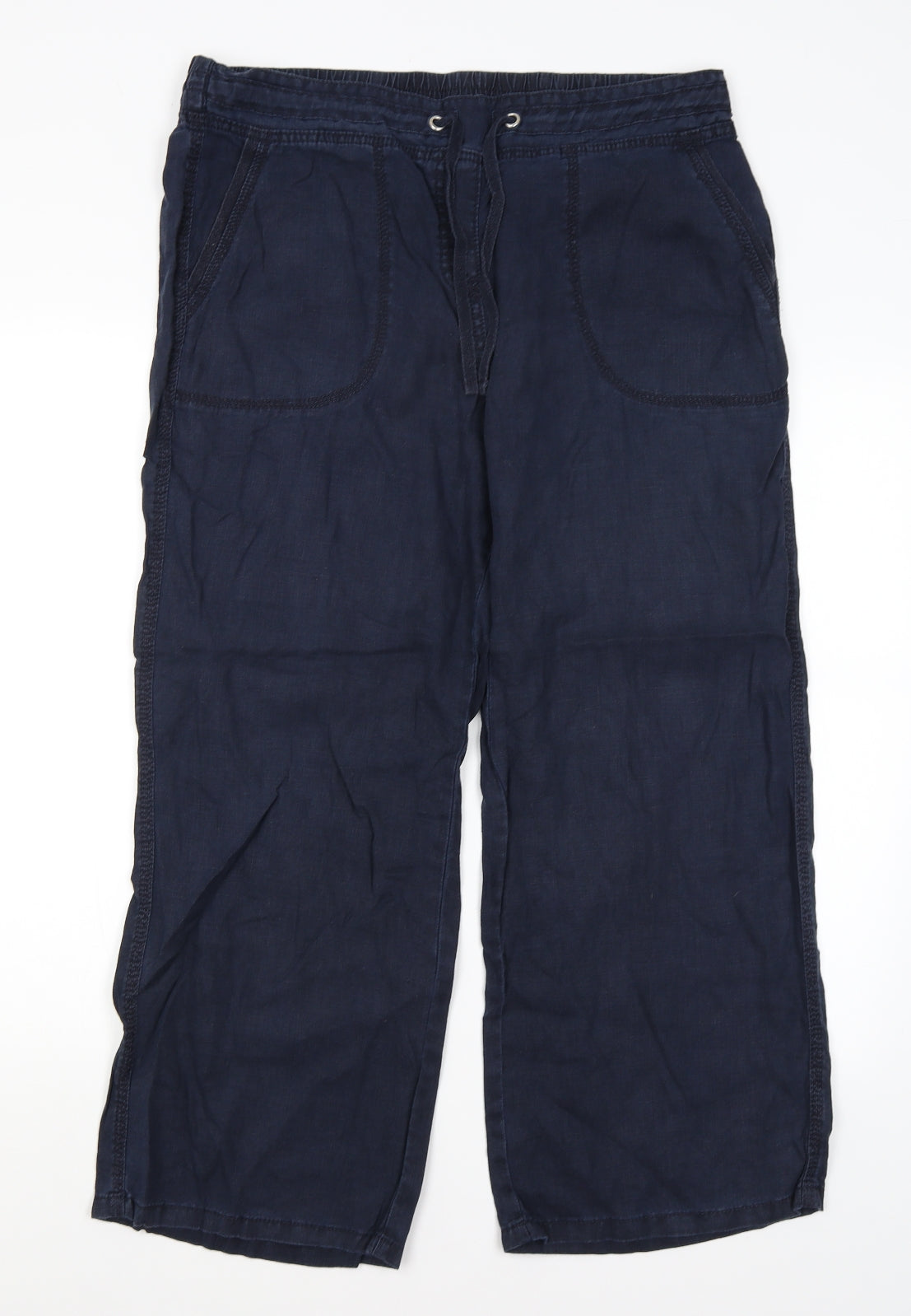 M&S Womens Blue   Trousers  Size 14 L26 in