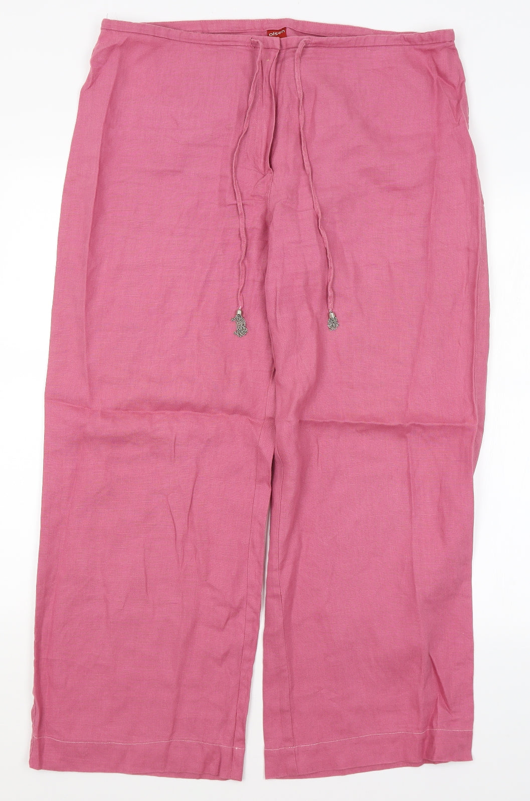 Olsen Womens Pink   Trousers  Size 16 L27 in