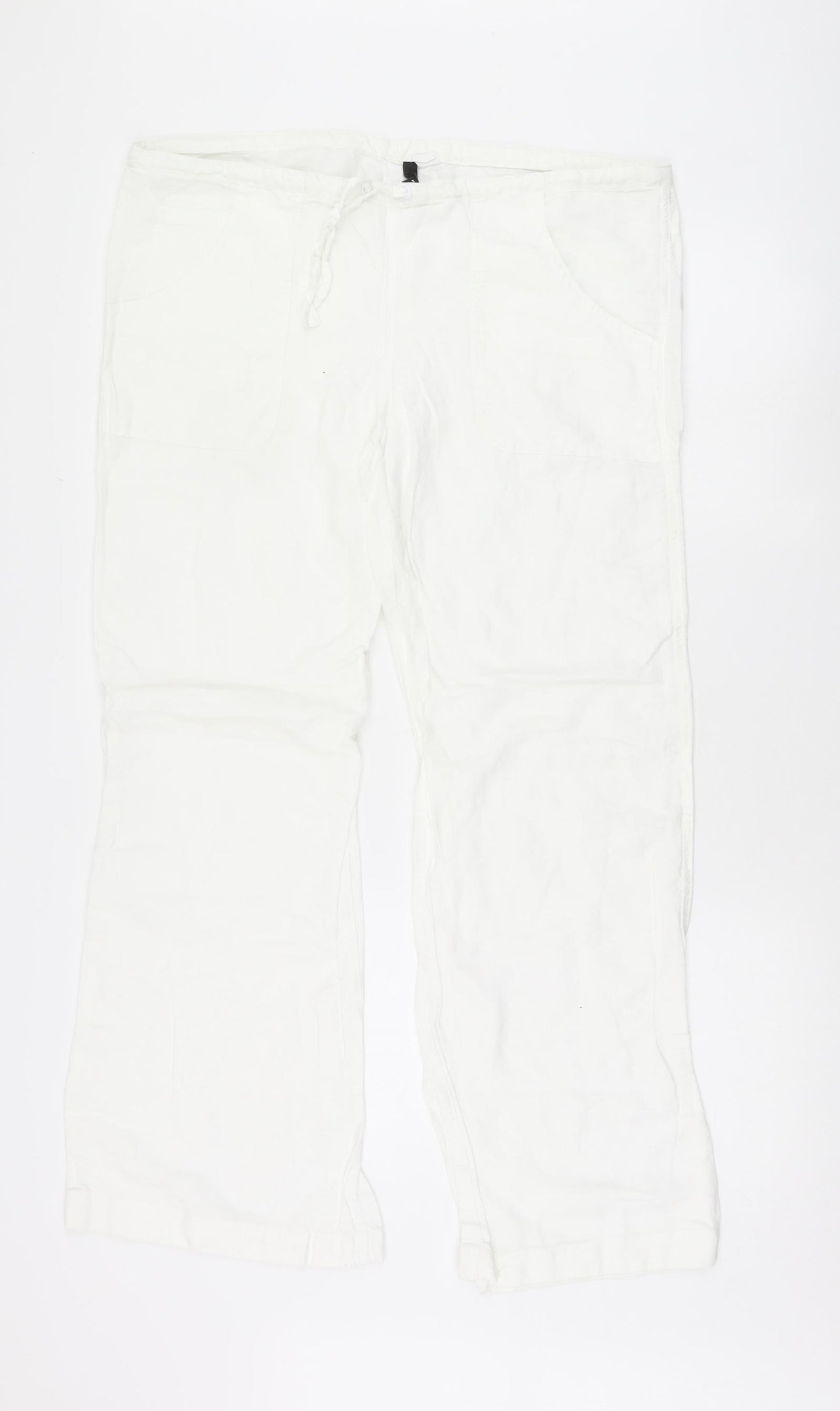 H&M Womens White   Trousers  Size 38 L30.5 in
