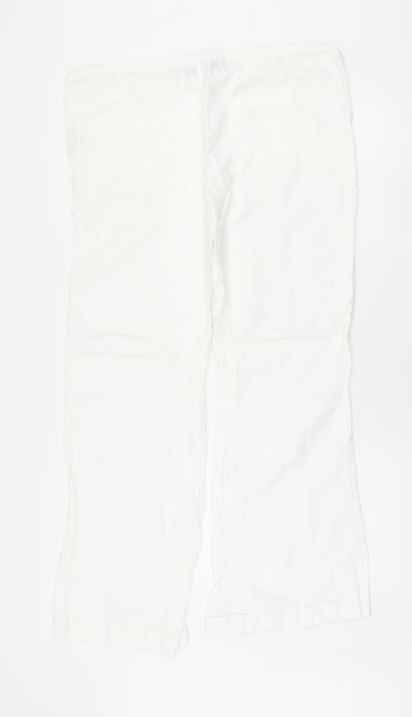 H&M Womens White   Trousers  Size 38 L30.5 in