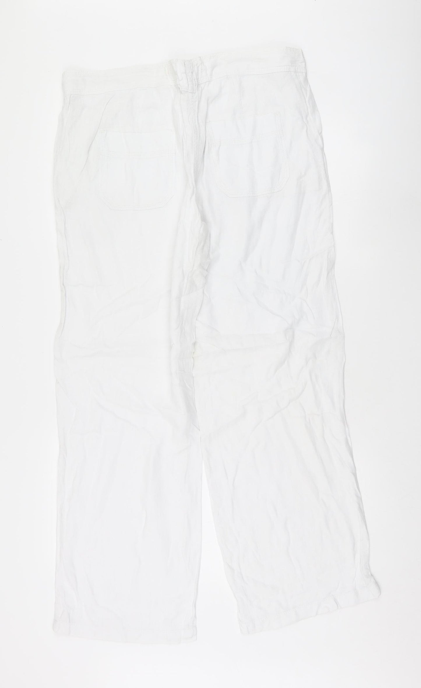 NEXT Womens White   Trousers  Size 14 L31 in