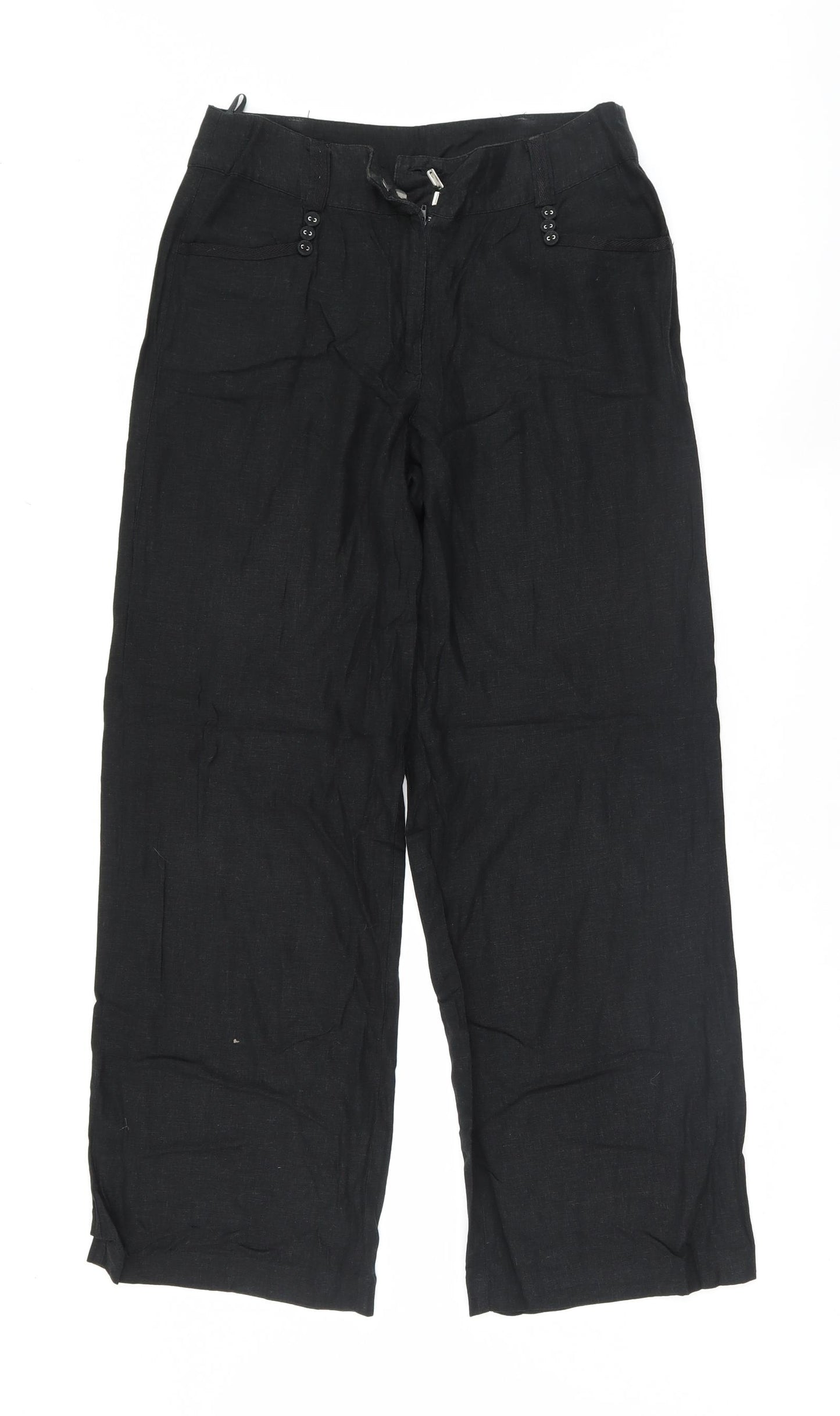 Mia Moda Womens Black   Trousers  Size 10 L28.5 in