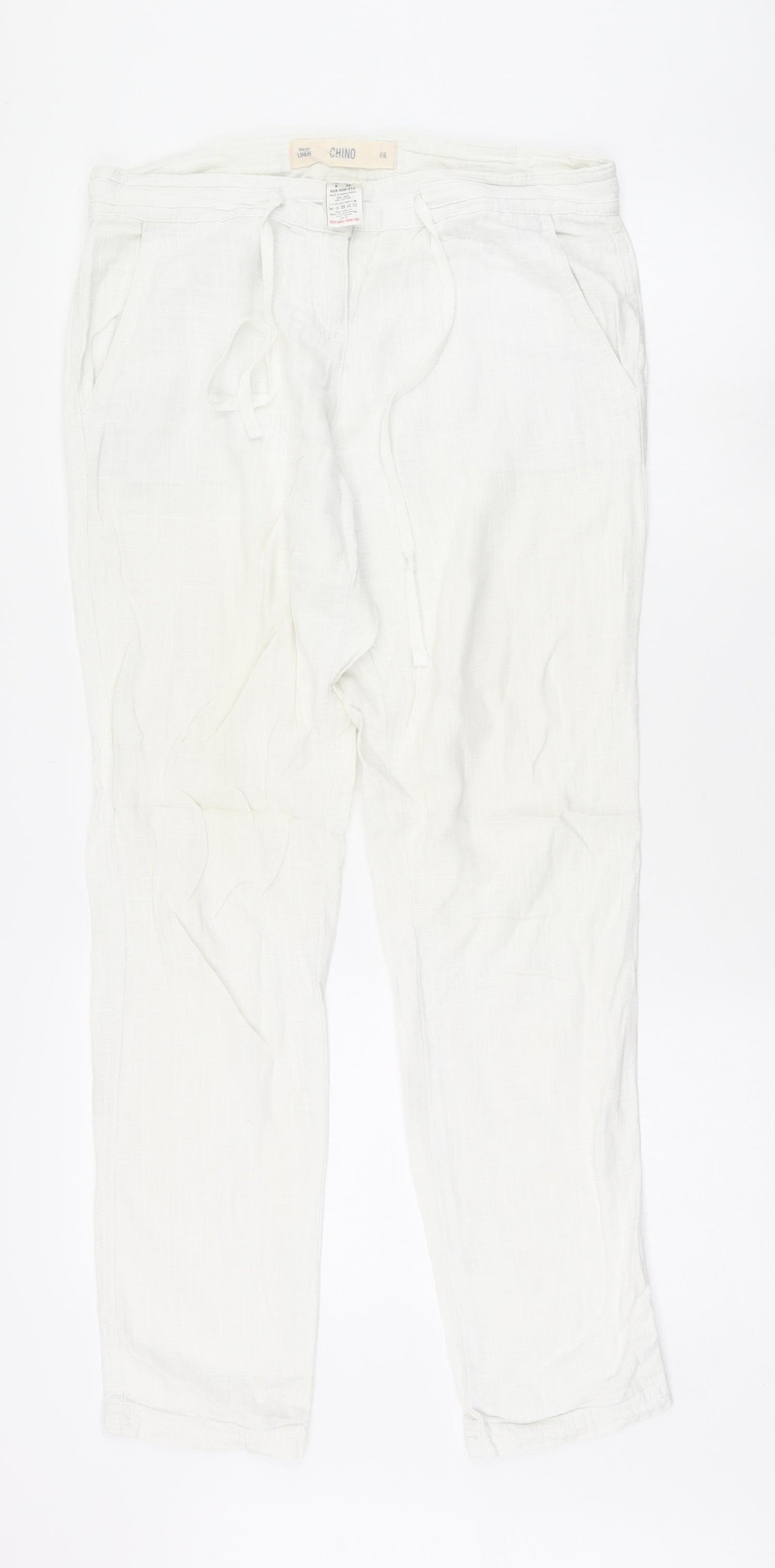 NEXT Womens White   Trousers  Size 8 L30 in