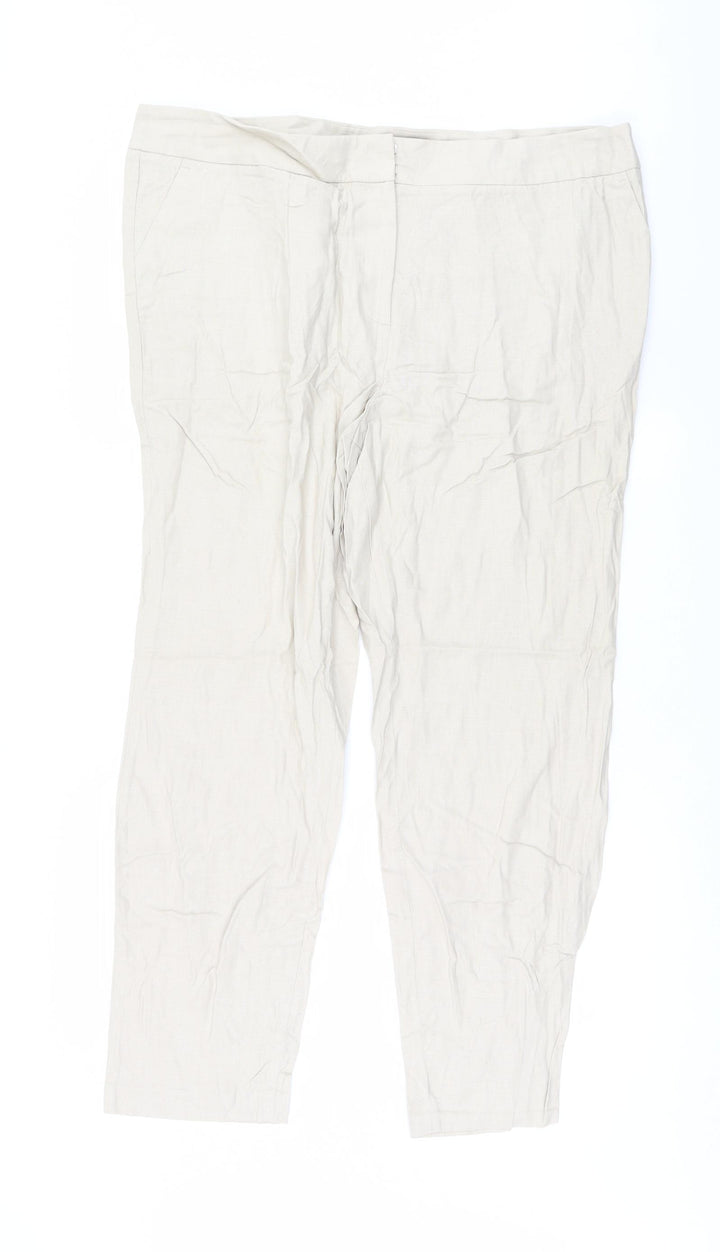 Marks and Spencer Womens Beige Trousers Size 18 L28 in