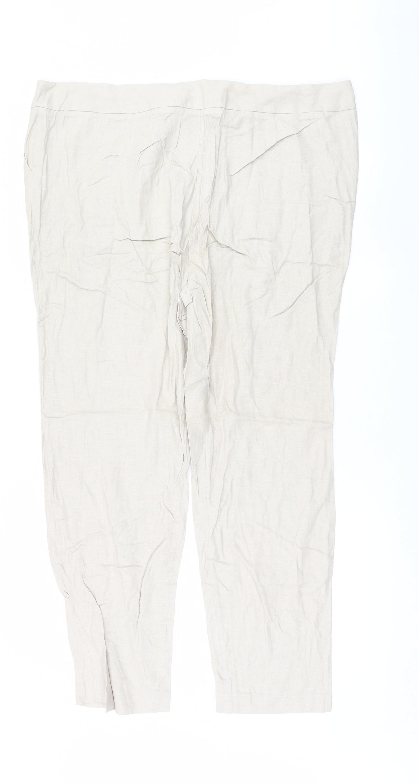 Marks and Spencer Womens Beige   Trousers  Size 18 L28 in
