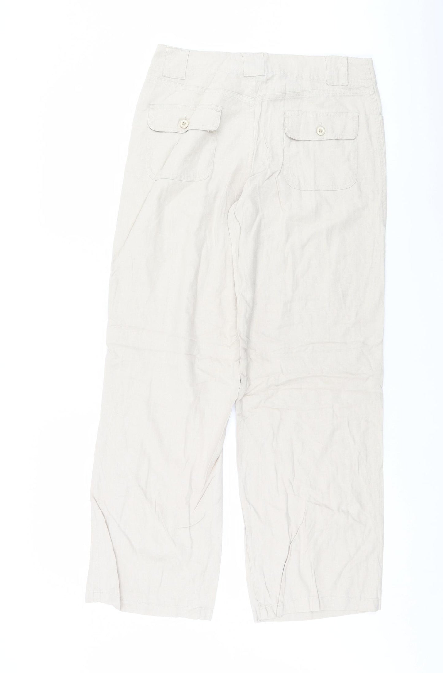 Mia Moda Womens Beige   Trousers  Size 12 L30 in