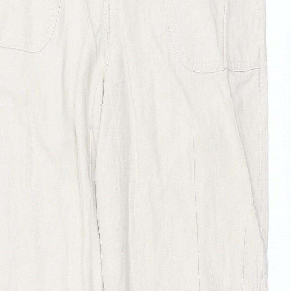 Mia Moda Womens Beige   Trousers  Size 12 L30 in