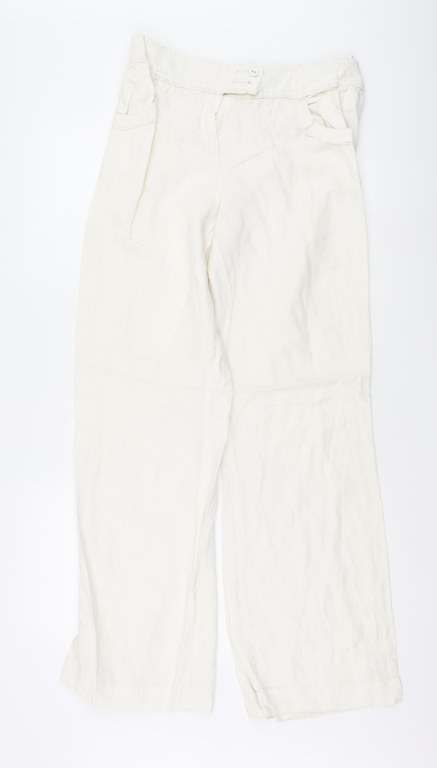 Monsoon Womens White   Trousers  Size 10 L33 in