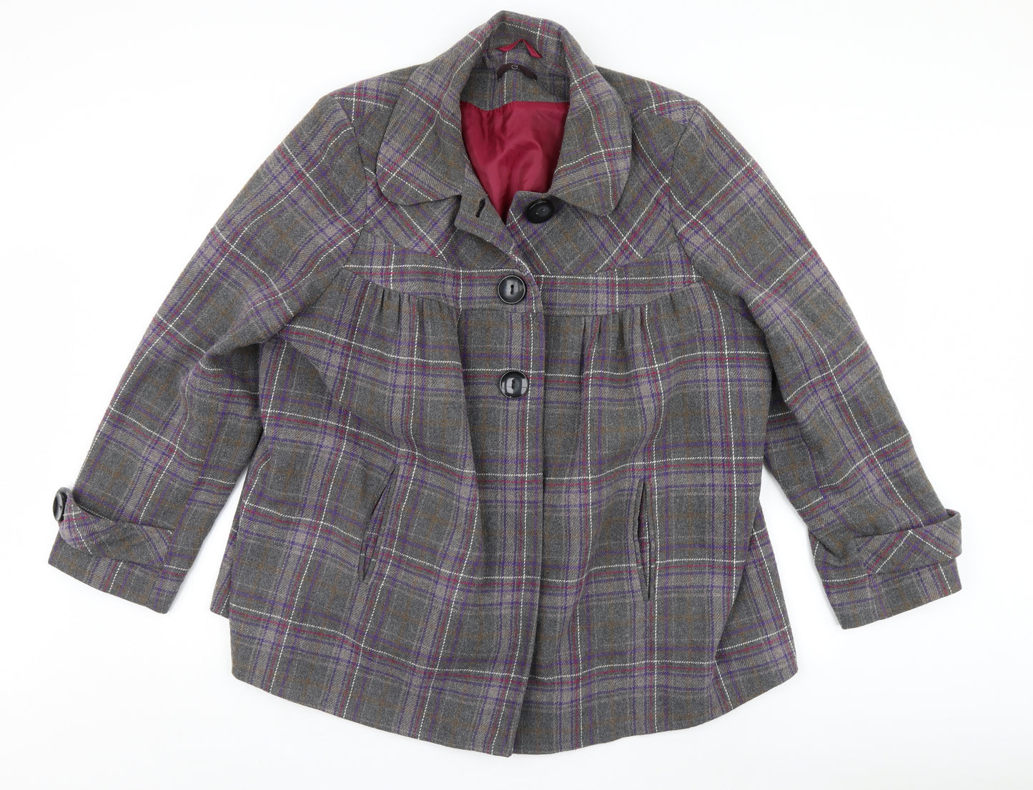 Evans Womens Grey Check  Jacket Coat Size 22