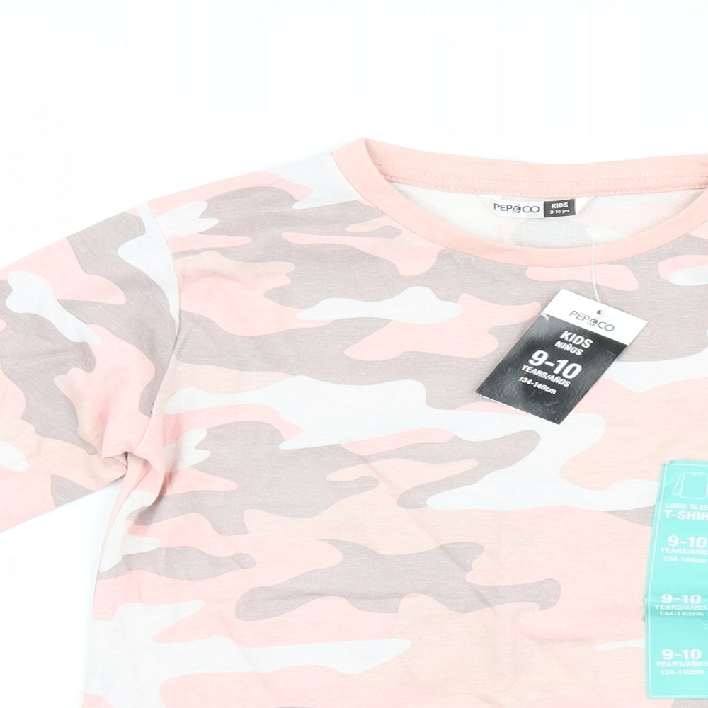 PEP & Co Girls Orange Camouflage  Basic T-Shirt Size 9-10 Years