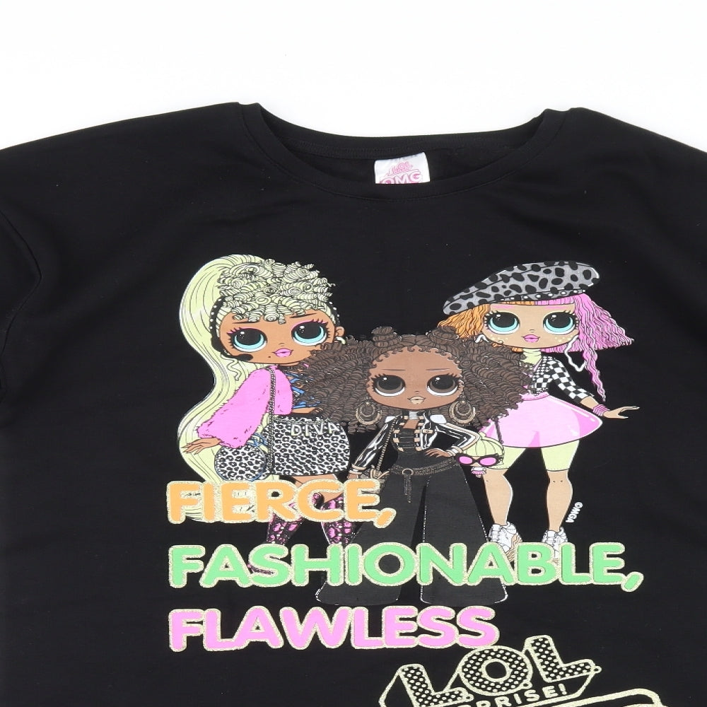 George Girls Black   Henley Sweatshirt Size 10-11 Years  - LOL Dolls