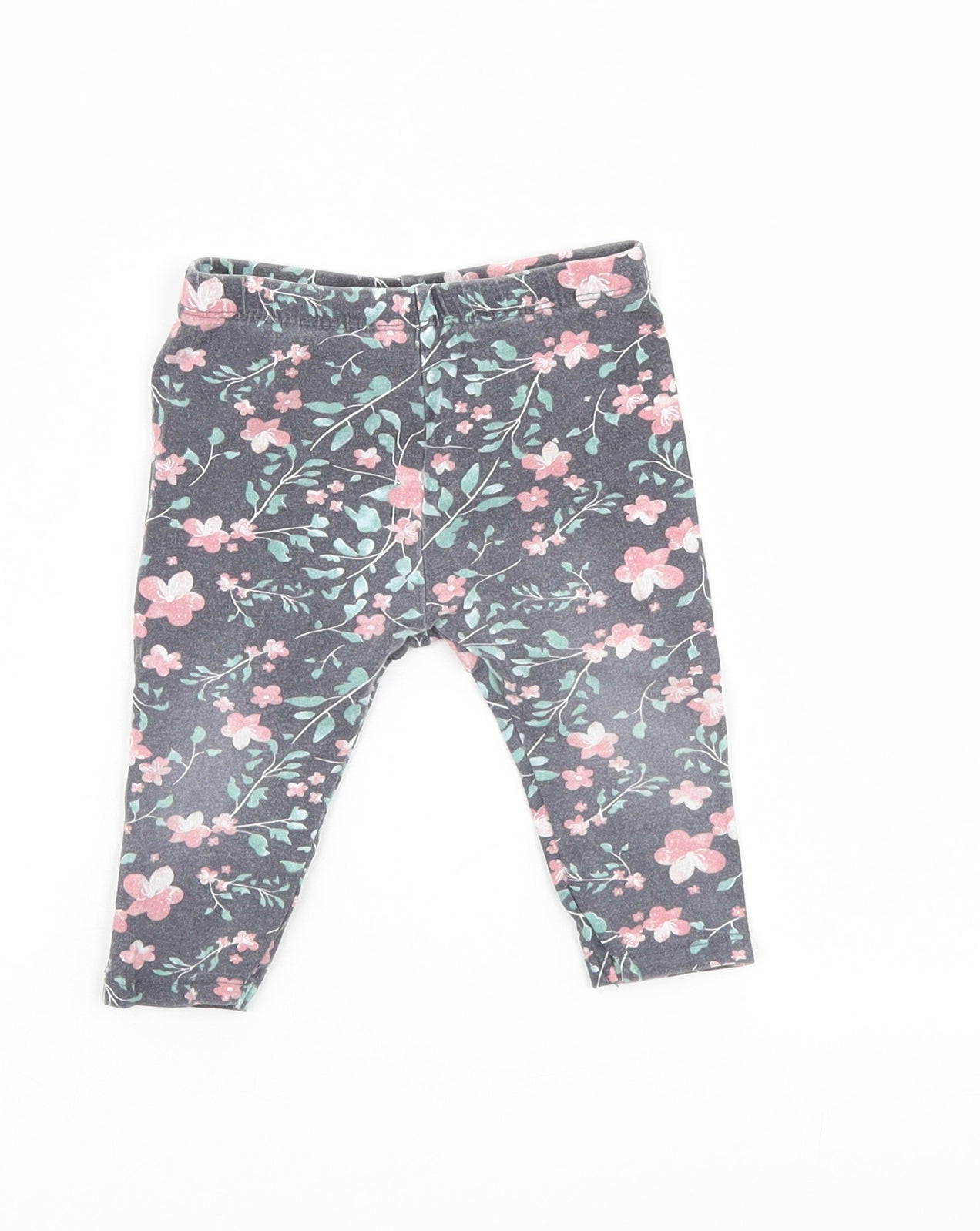 So cute Girls Multicoloured Floral  Jogger Leggings Size 6-9 Months