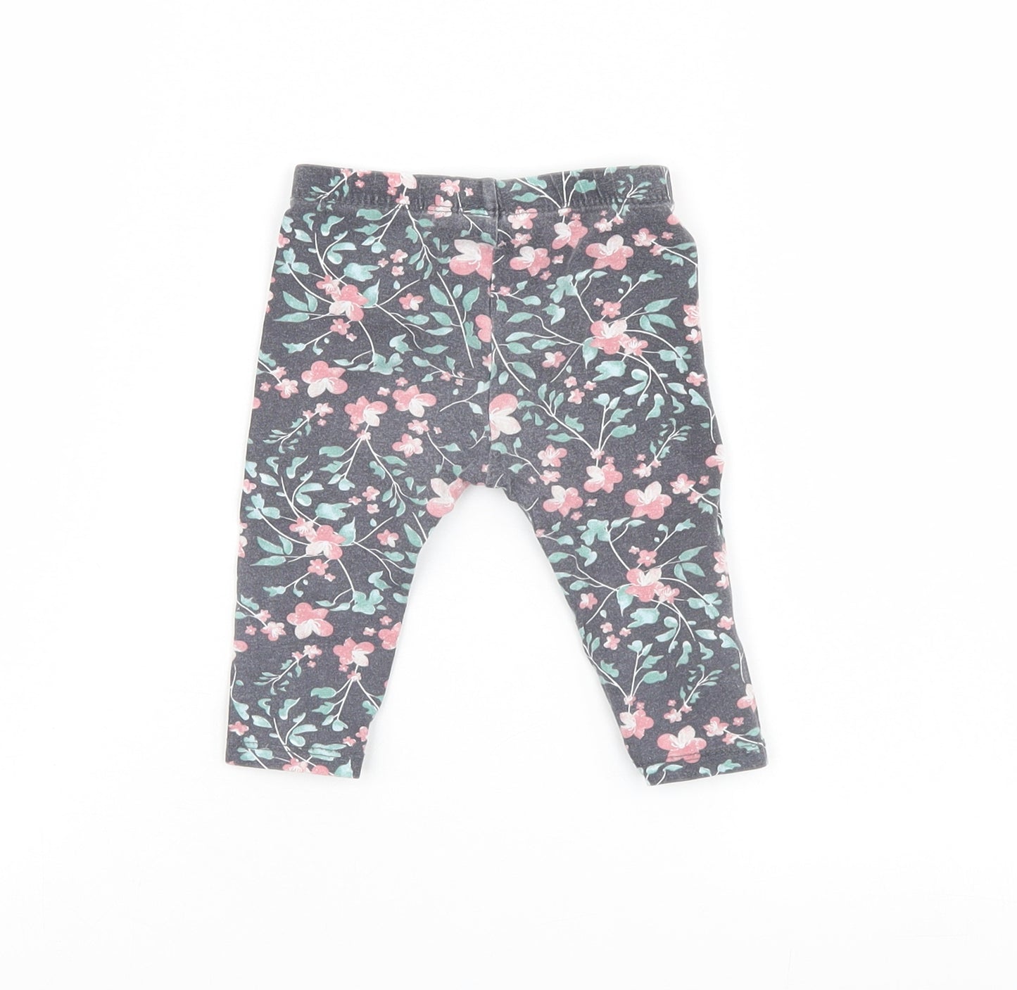 So cute Girls Multicoloured Floral  Jogger Leggings Size 6-9 Months