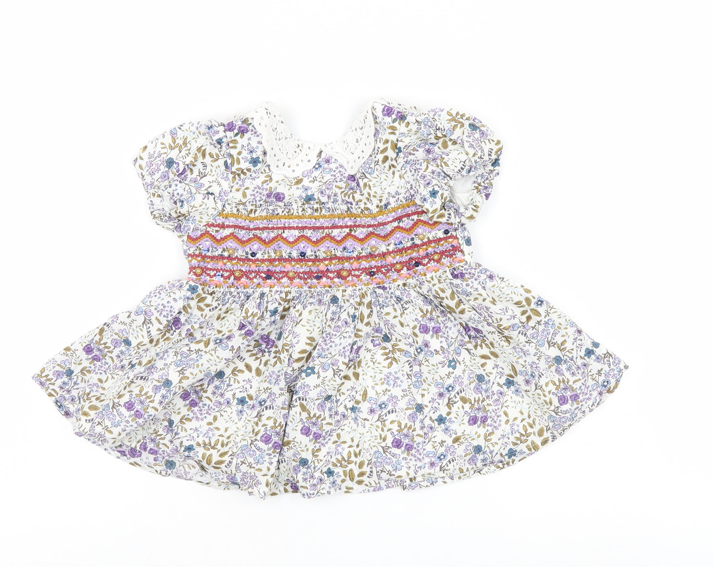 Preworn Girls Multicoloured Floral  Fit & Flare  Size 3-6 Months