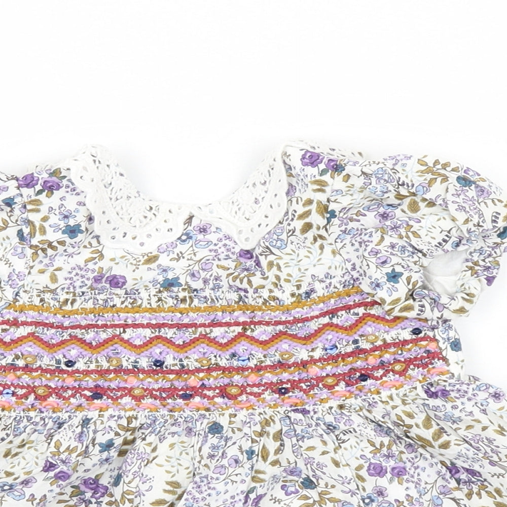 Preworn Girls Multicoloured Floral  Fit & Flare  Size 3-6 Months
