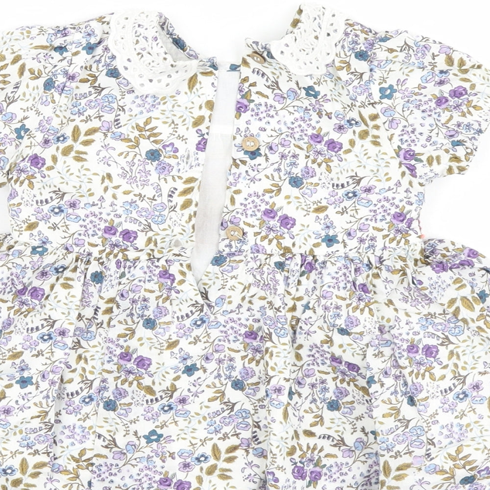 Preworn Girls Multicoloured Floral  Fit & Flare  Size 3-6 Months
