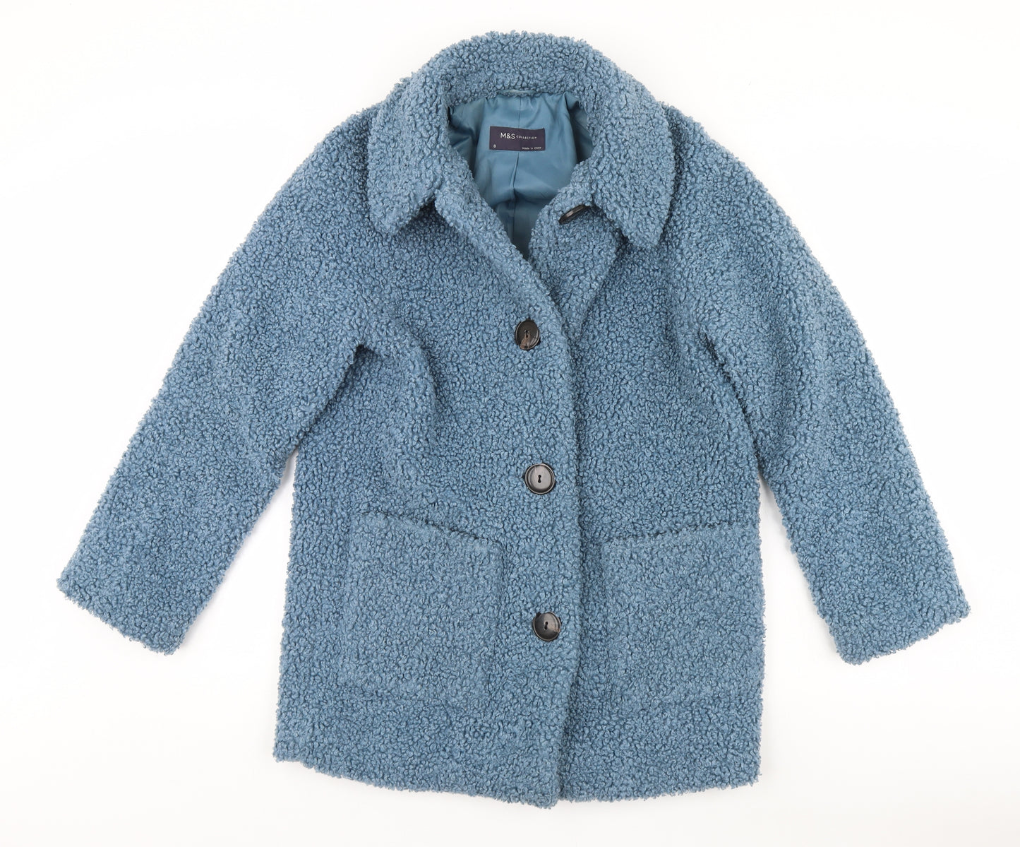 Marks and Spencer Womens Blue   Quilted Coat Size 8