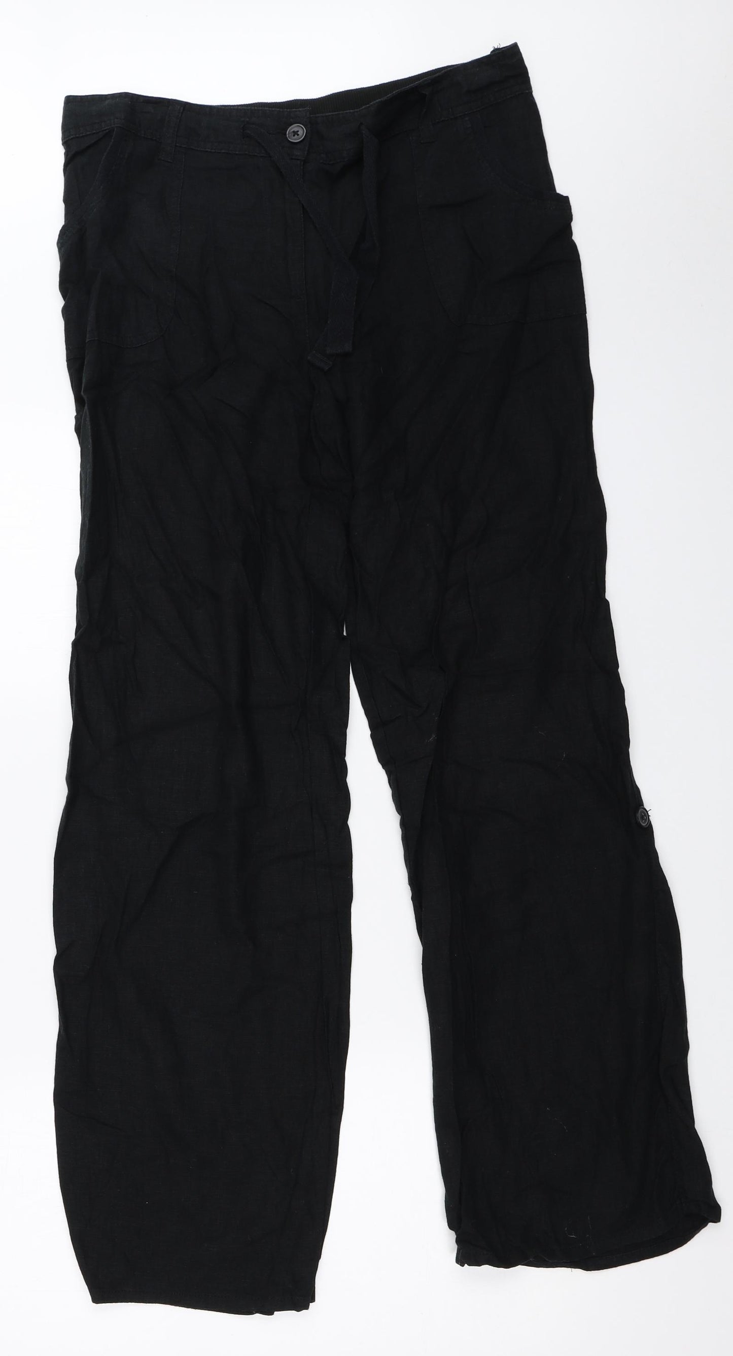 F&F Womens Black   Trousers  Size 10 L30 in