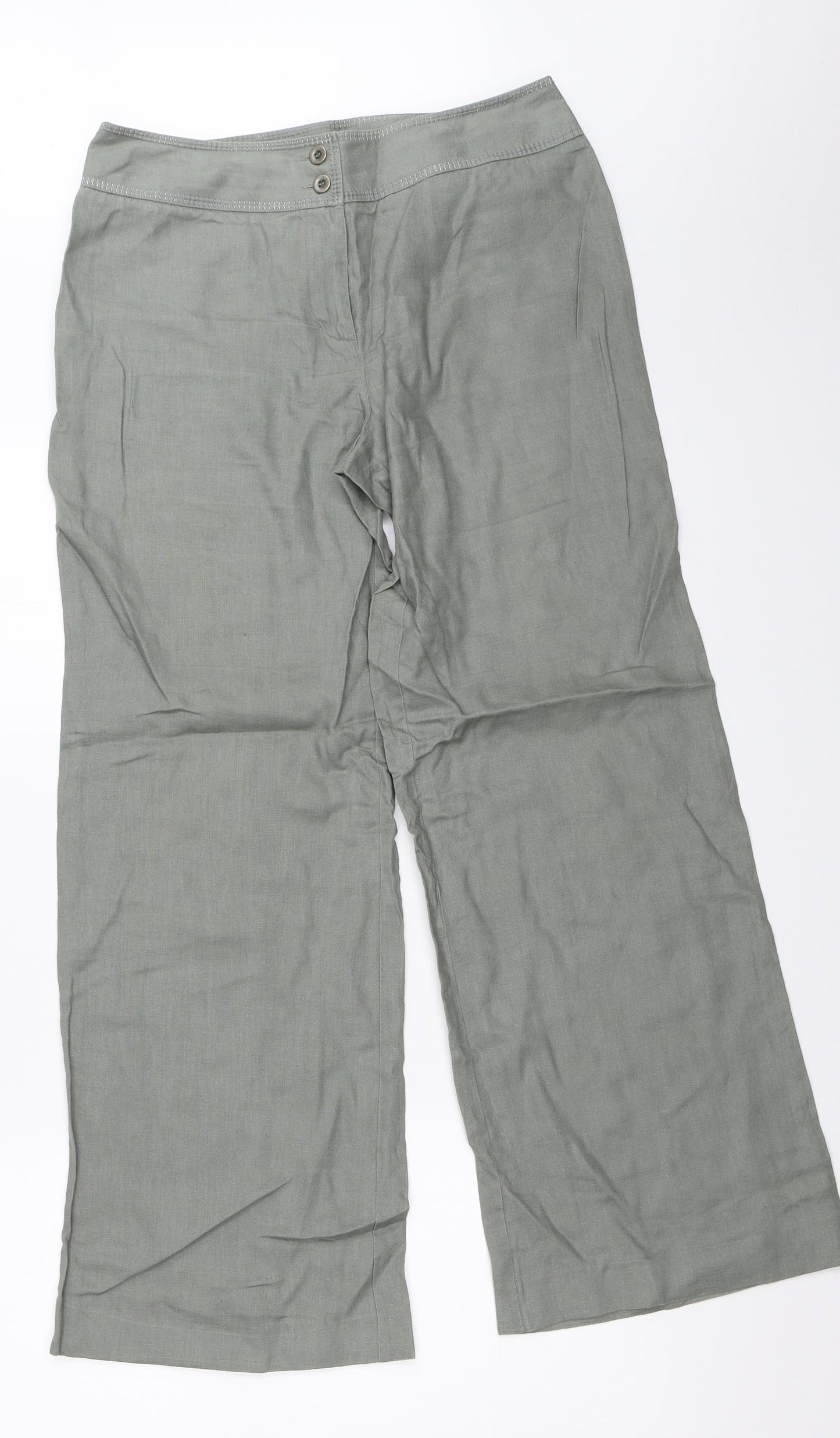 Per Una Womens Green   Trousers  Size 10 L29 in