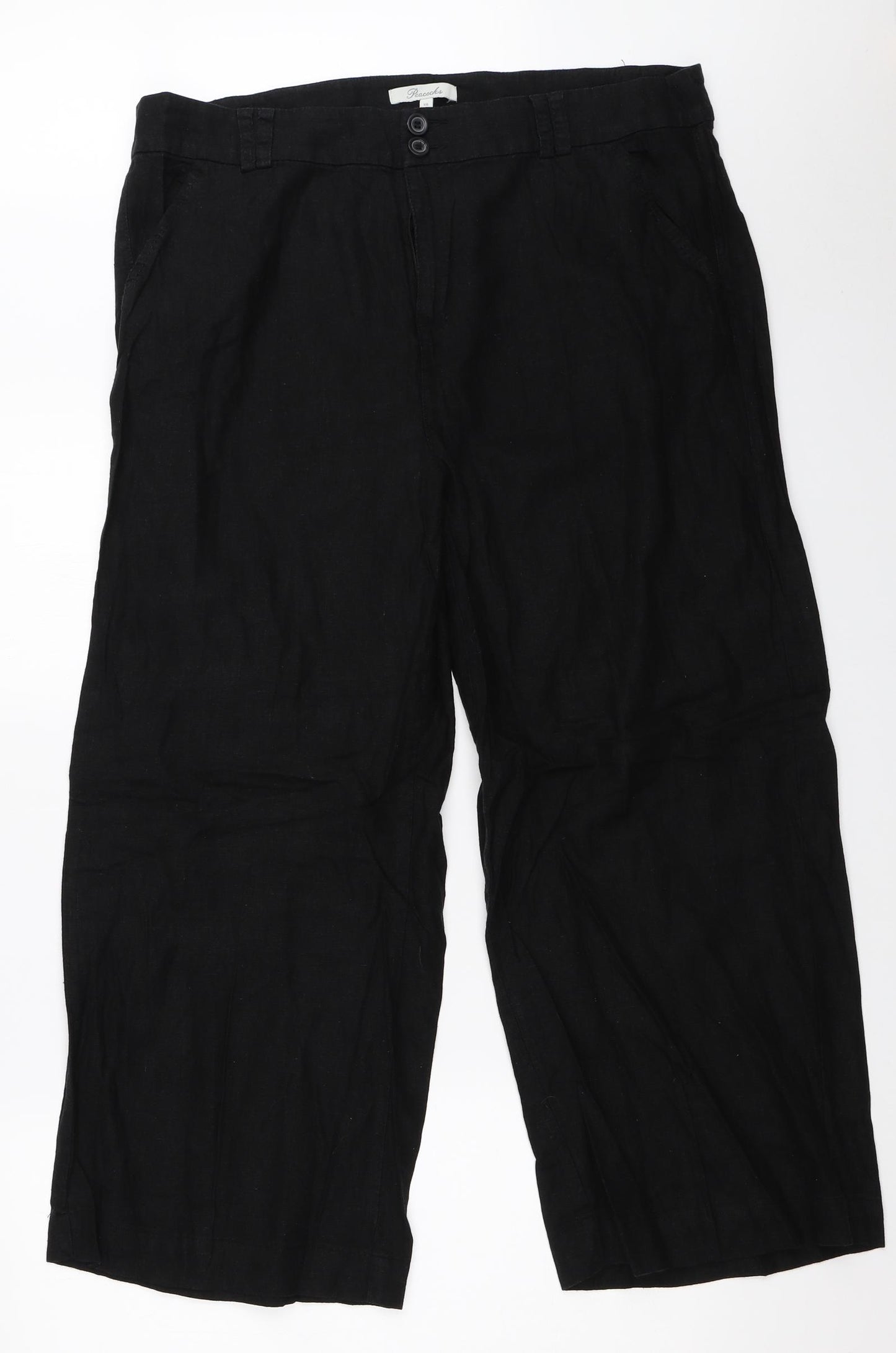 Peacocks Womens Black   Trousers  Size 18 L27 in