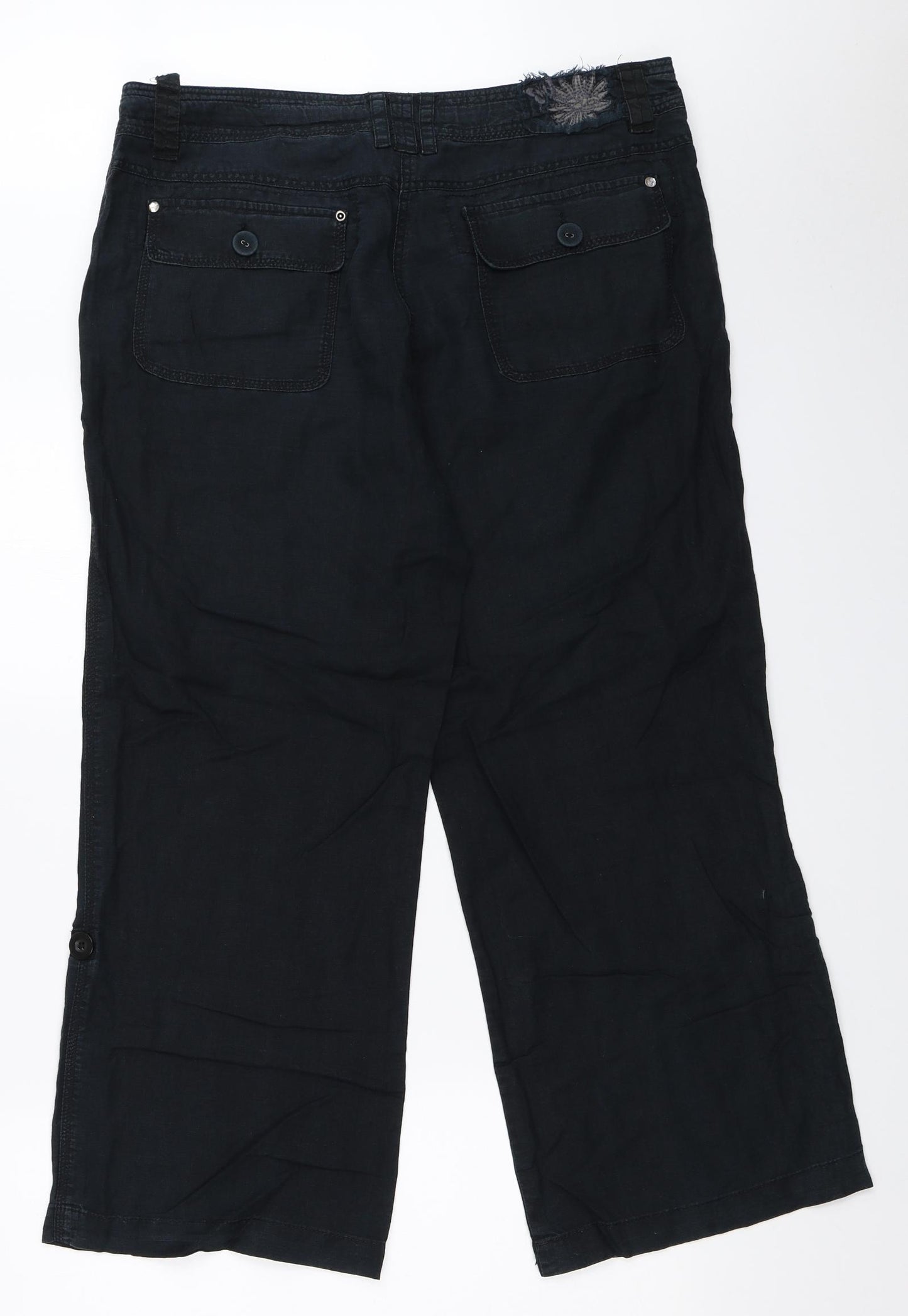 Evans Womens Black   Trousers  Size 16 L28.5 in