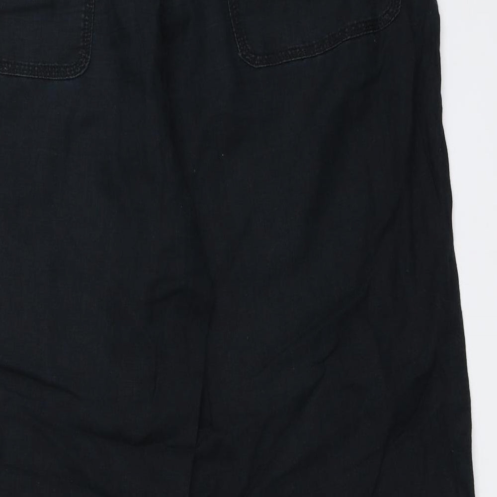 Evans Womens Black   Trousers  Size 16 L28.5 in