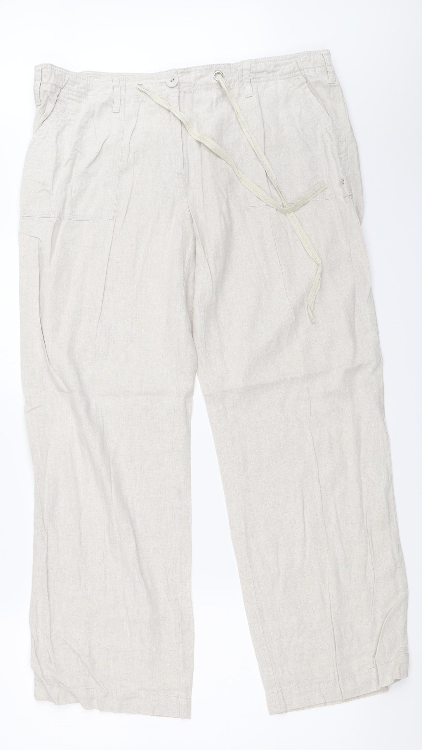 Matalan Womens Beige   Trousers  Size 20 L30 in
