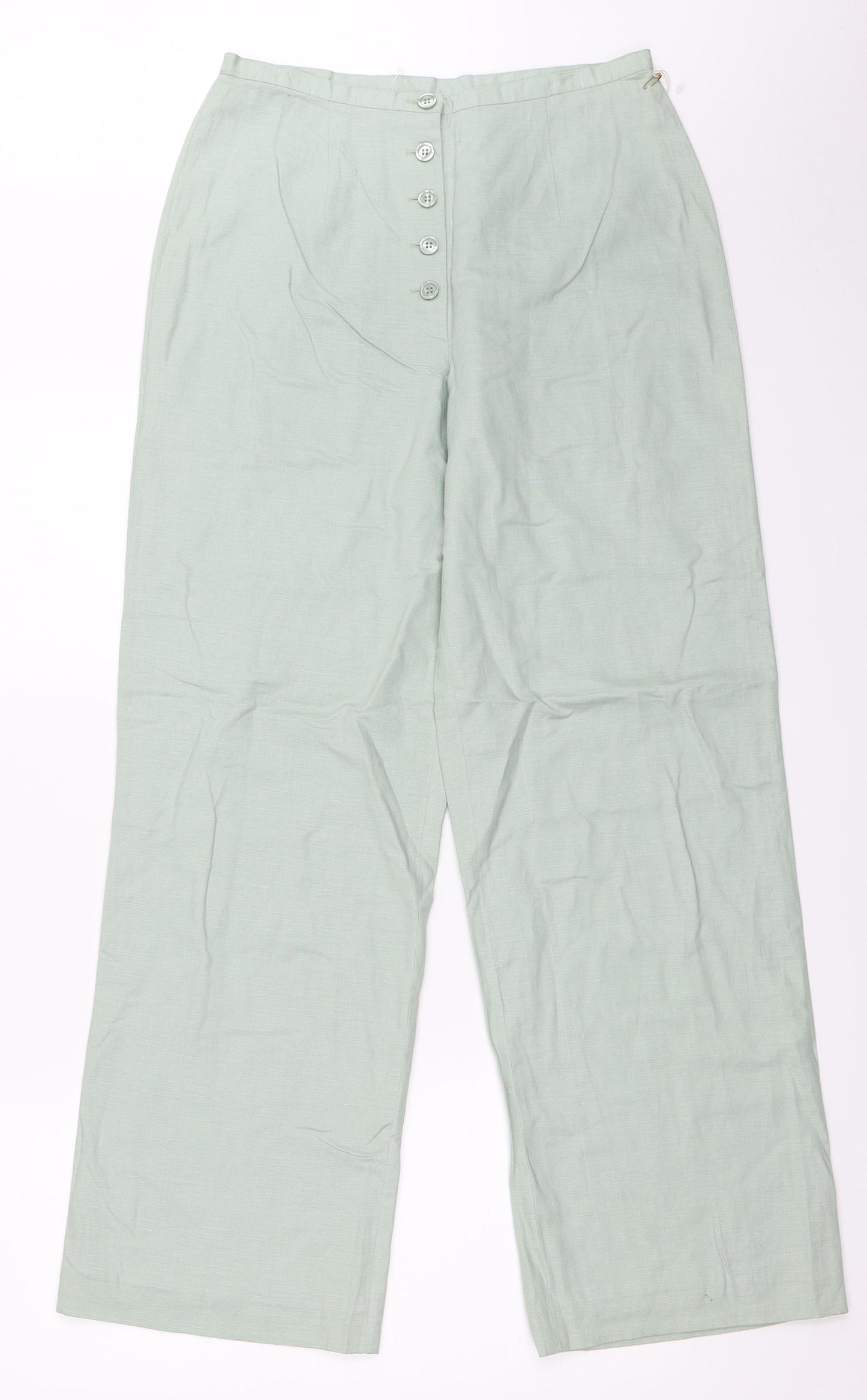 Oasis Womens Green   Trousers  Size 12 L29.5 in