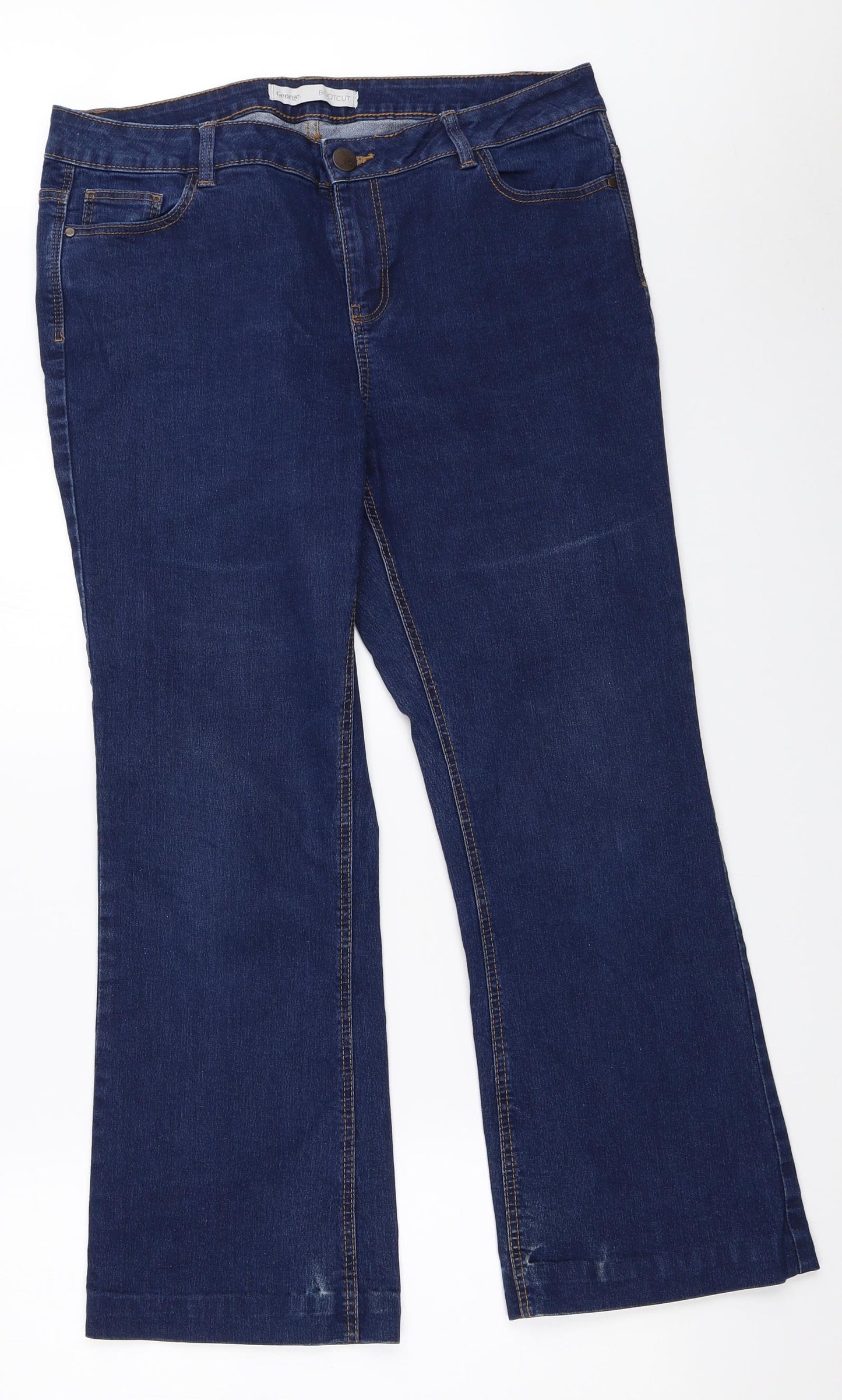 George Womens Blue  Denim Bootcut Jeans Size 16 L27 in