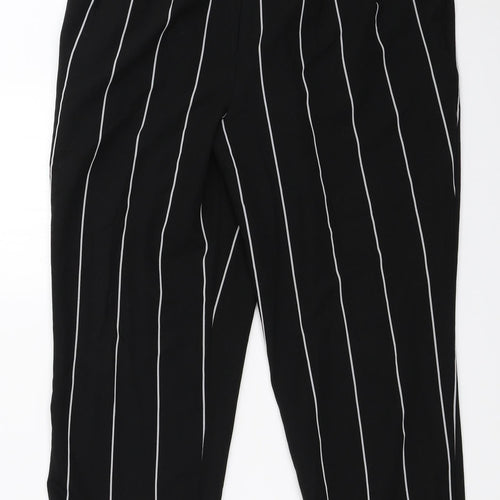 Miss Selfridge Womens Black Striped  Trousers  Size 12 L25 in
