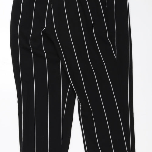 Miss Selfridge Womens Black Striped  Trousers  Size 12 L25 in