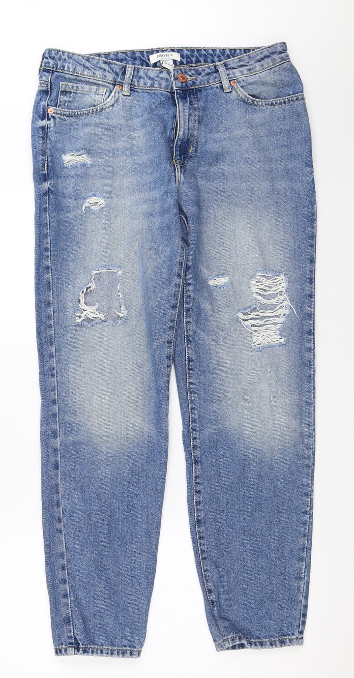 FOREVER 21 Womens Blue Straight Jeans Size 30 in L29 in