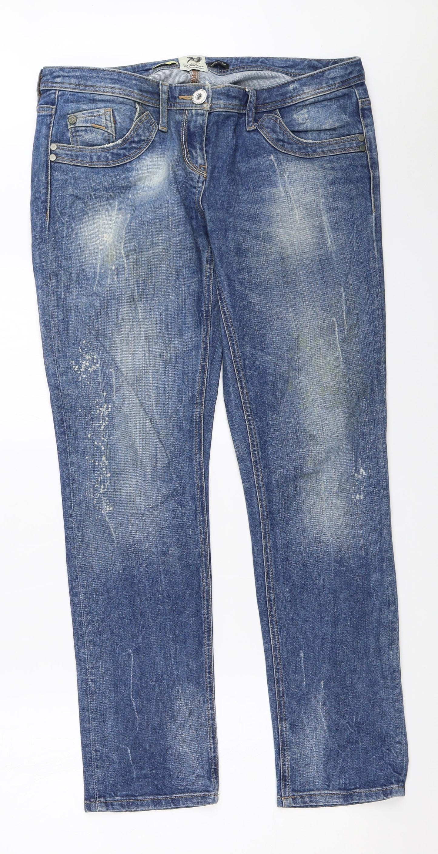 River Island Womens Blue  Denim Straight Jeans Size 14 L30 in