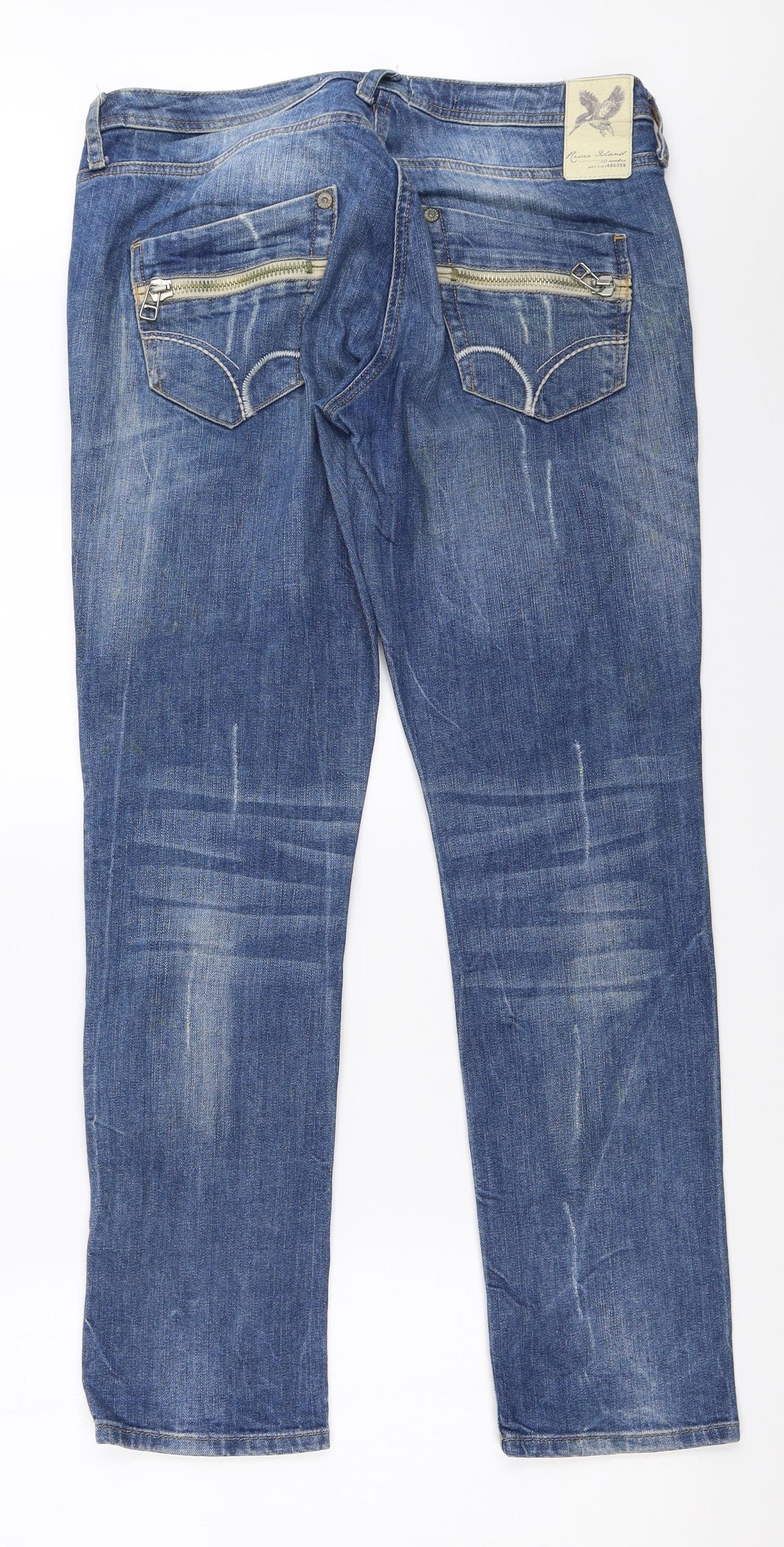 River Island Womens Blue  Denim Straight Jeans Size 14 L30 in