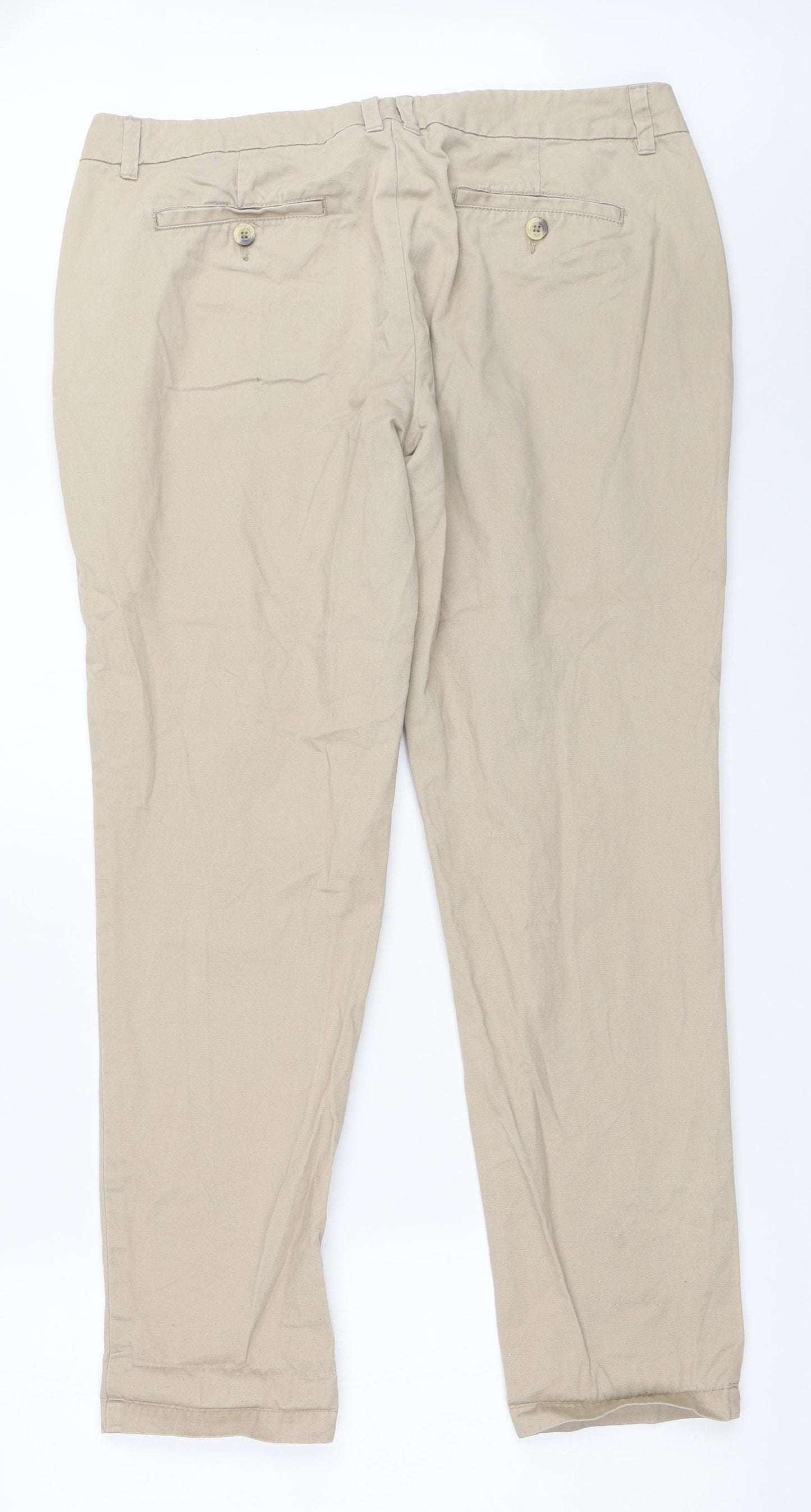 NEXT Womens Beige   Chino Trousers Size 16 L30 in