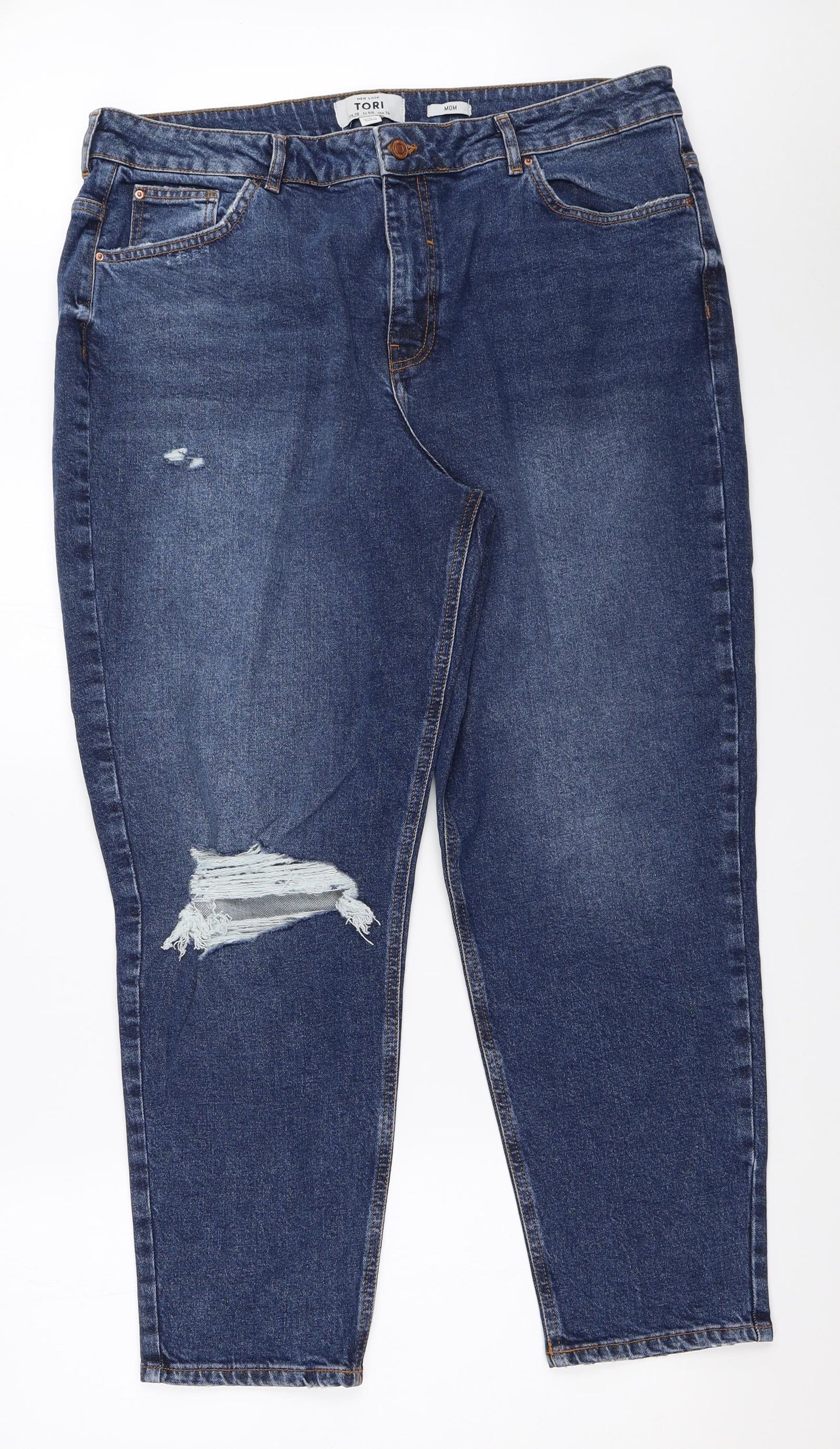 New Look Womens Blue  Denim Mom Jeans Size 18 L27.5 in