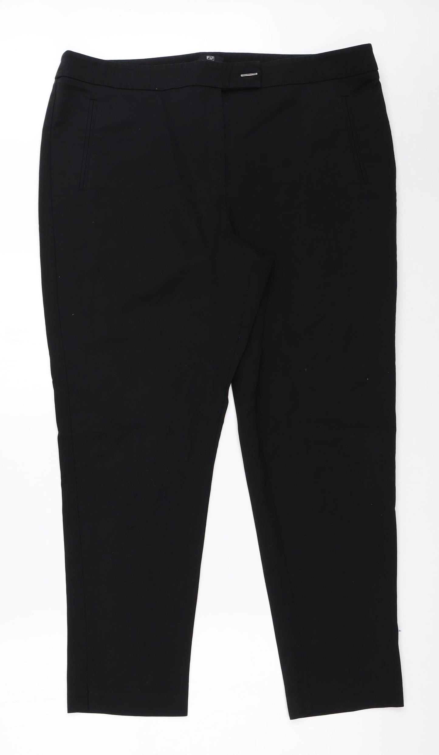 F&F Womens Black   Capri Trousers Size 18 L27 in