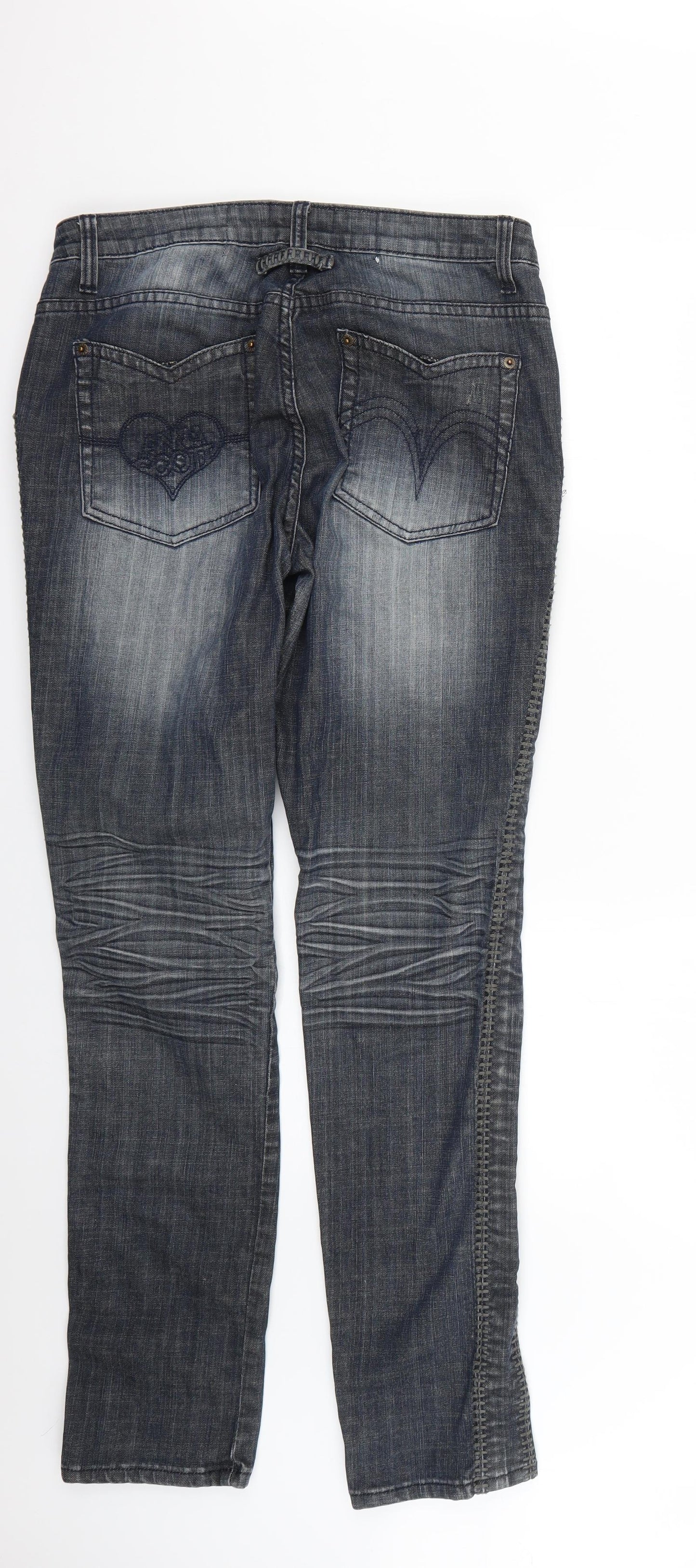 anna scott Womens Grey   Straight Jeans Size 16 L30 in