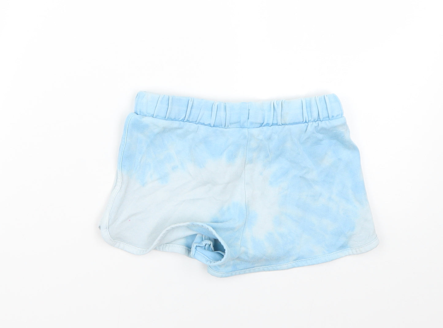 Marks and Spencer Girls Blue Geometric  Sweat Shorts Size 6-7 Years