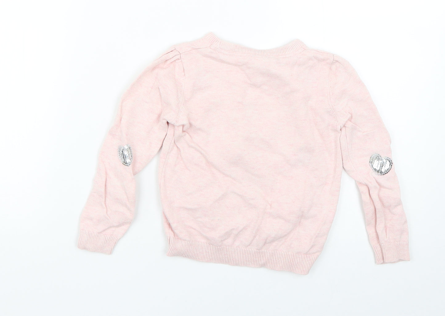 Young Dimension Girls Pink Geometric  Pullover Jumper Size 4-5 Years