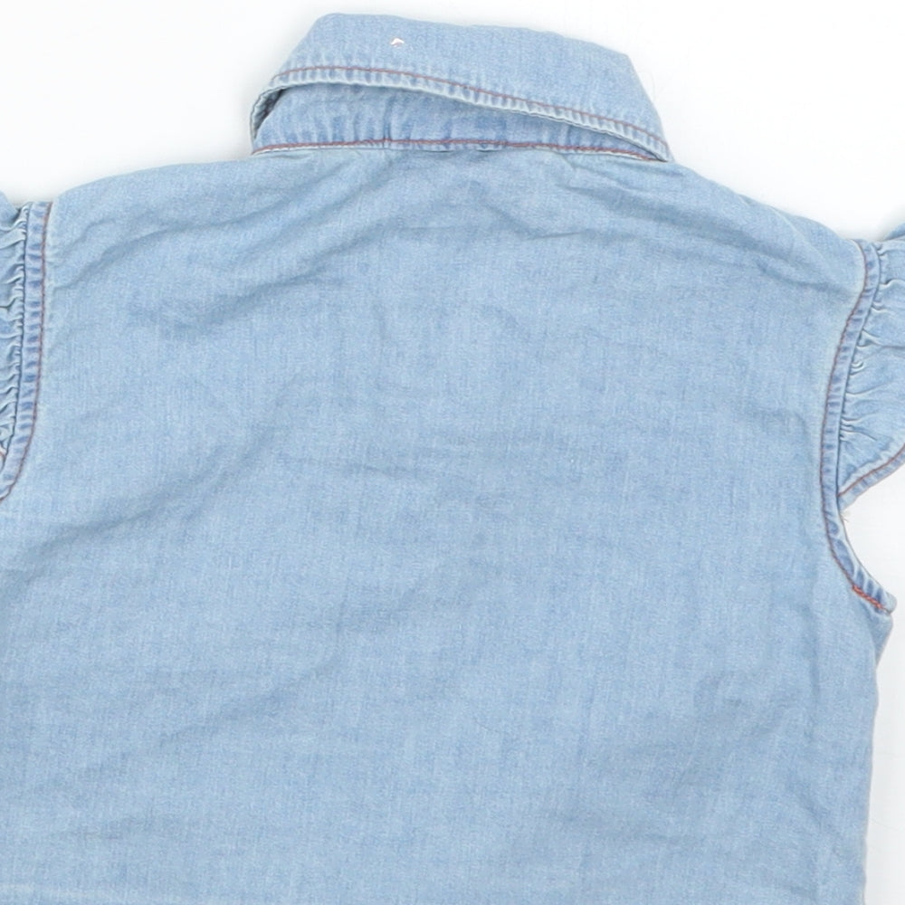 Firetrap Girls Blue Floral  Basic Blouse Size 4-5 Years