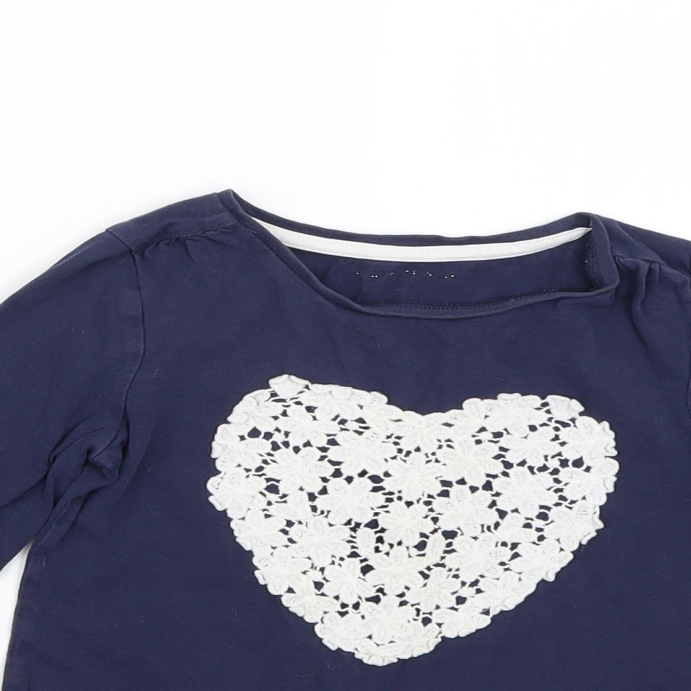 Nutmeg Girls Blue Geometric  Basic T-Shirt Size 5-6 Years