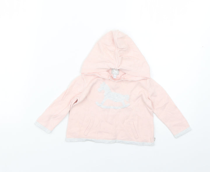 Preworn Baby Pink Geometric  Pullover Jumper Size 3-6 Months
