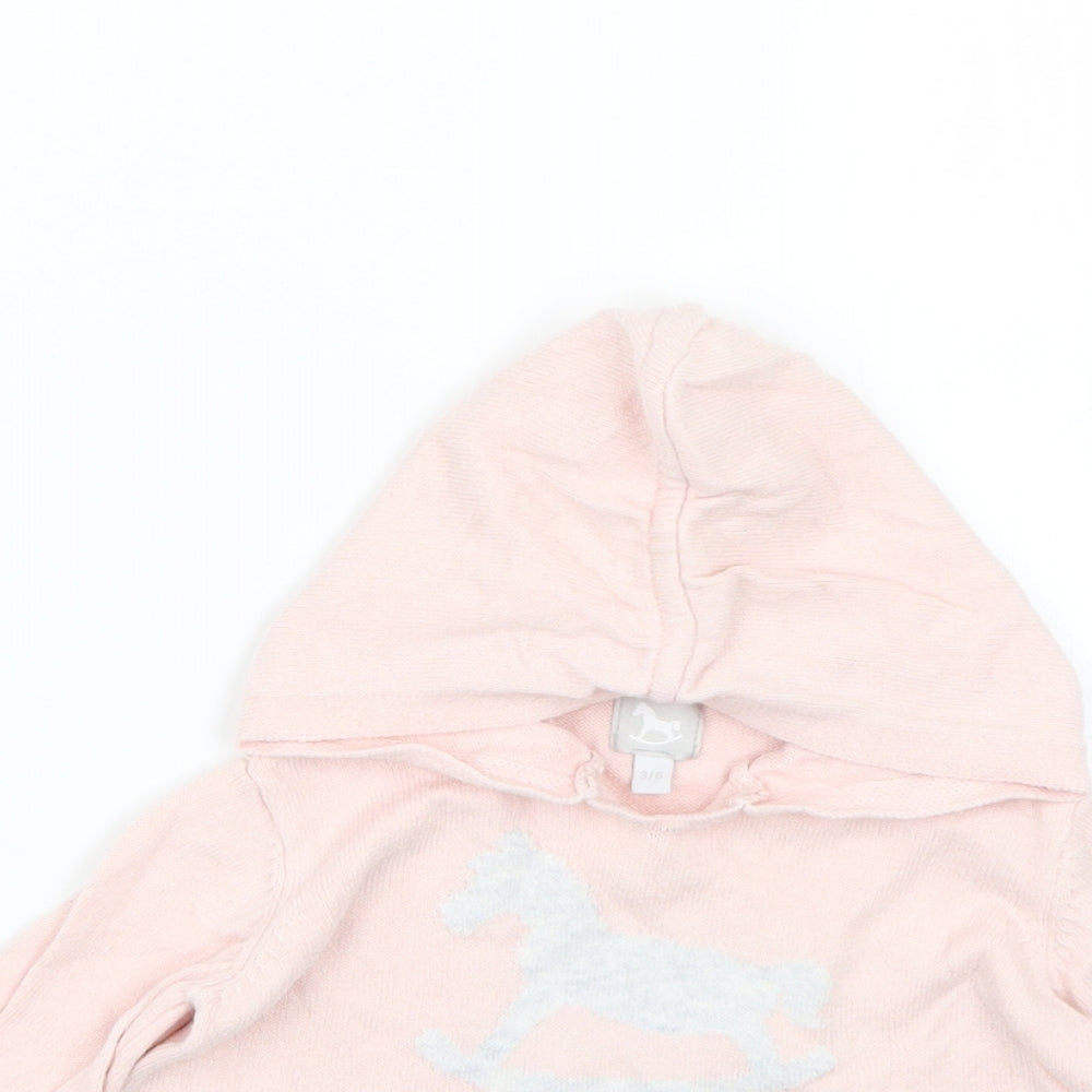 Preworn Baby Pink Geometric  Pullover Jumper Size 3-6 Months