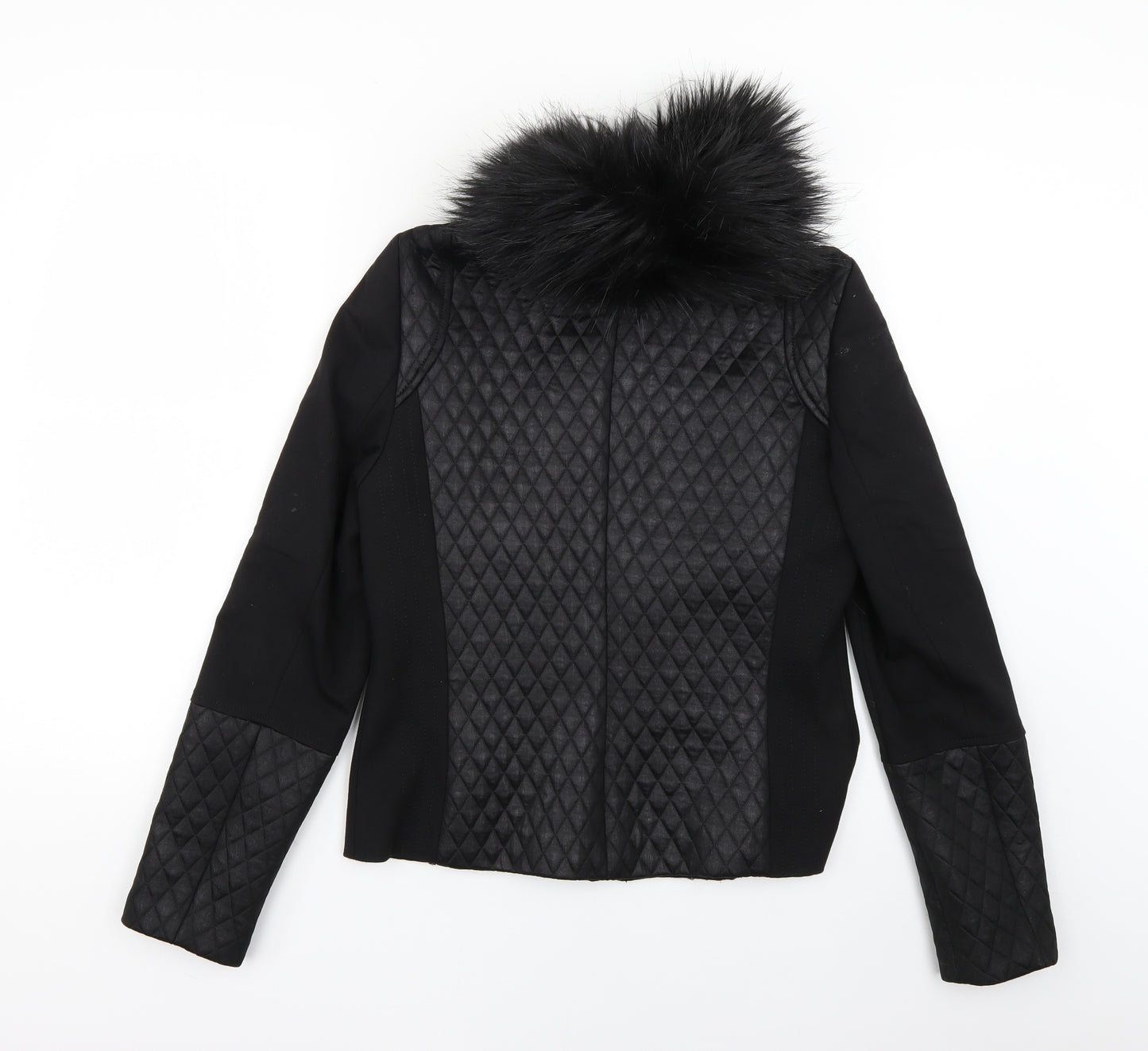 TUZZI Womens Black Geometric  Jacket Coat Size 10