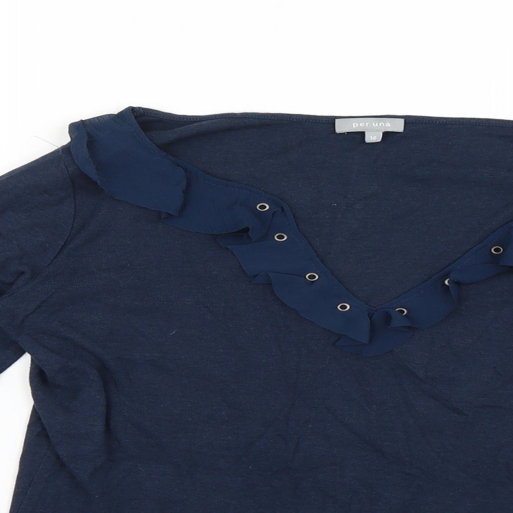 Per Una Womens Blue   Basic Blouse Size 16