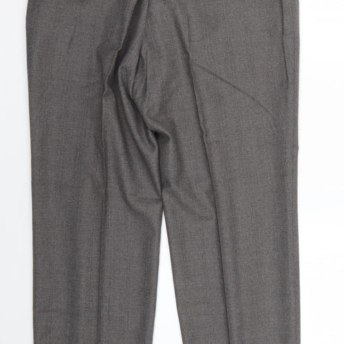 marks Mens Grey Check  Trousers  Size 34 L26 in