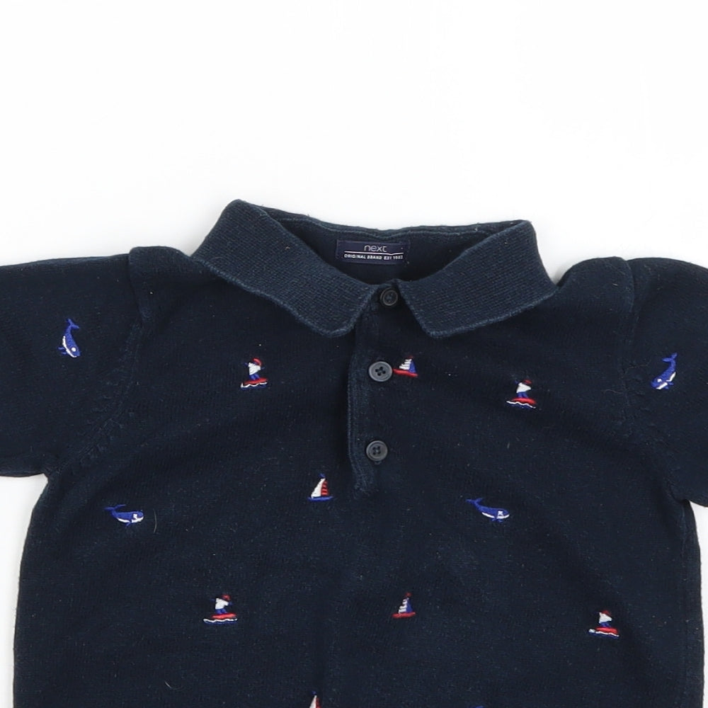 NEXT Boys Blue Geometric  Basic Polo Size 2 Years